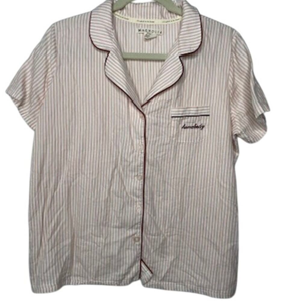 Magnolia Homebody Pajama Striped Button Top Sleep Loungewear